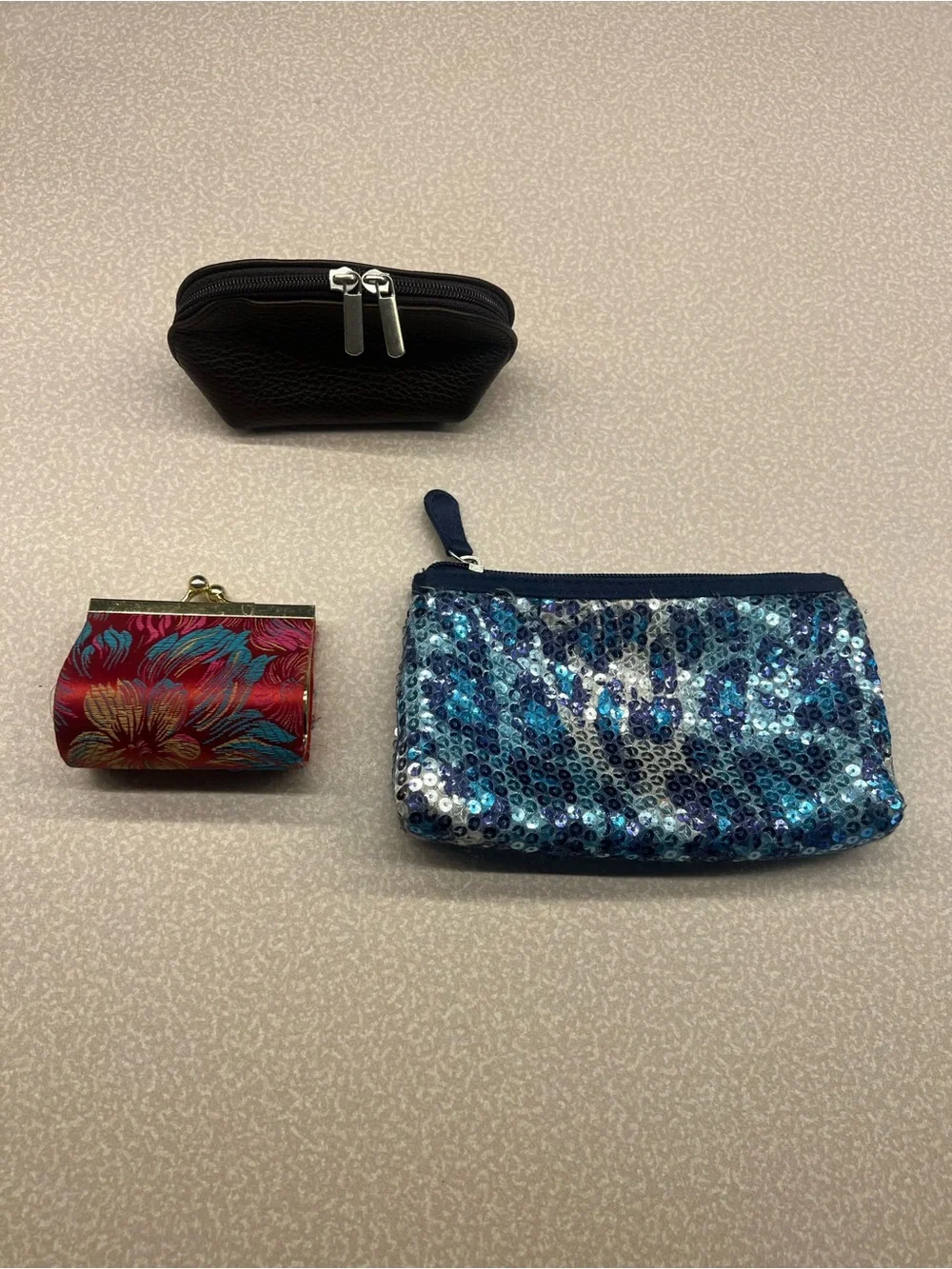 Sequin Blue Makeup Pouch – Women Bags